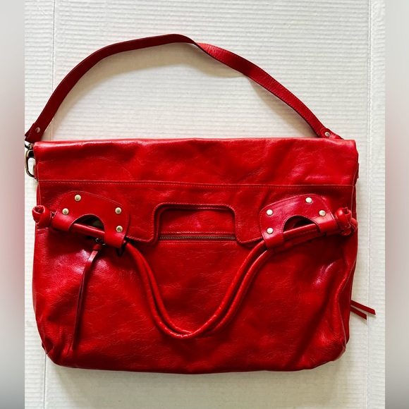 Pietro Alessandro , Vintage style fold over orange, large shoulder/Clutch bag. - Picture 4 of 14